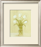 White Tulips in Square Vase Prints by Cuca Garcia
