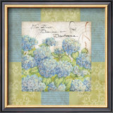 Flowers on Blue I Prints by Tim Coffey