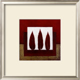 3 Red Feathers Prints by Pascale Nesson