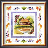 Cottage and Pond Art by Andrea Brooks