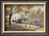 Amish Country Home Print by Carl Valente