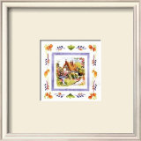 Cottage and Fountain Art by Andrea Brooks