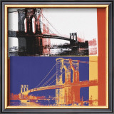 Brooklyn Bridge, c.1983 (black bridge/white background) Art by Andy Warhol