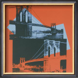 Brooklyn Bridge, c.1983 (black, red, blue) Posters by Andy Warhol