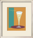 Champagne Flute in Orange Framed Giclee Print by ATOM 