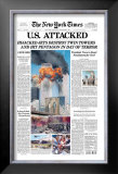 New York Times, September 12, 2001: 9/11 Attacks on New York and DC Framed Giclee Print