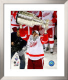 Tomas Holmstrom with the Stanley Cup, Game 6 of the 2008 NHL Stanley Cup Finals; 35 Framed Photographic Print