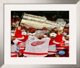 Johan Franzen with the Stanley Cup, Game 6 of the 2008 NHL Stanley Cup Finals; 31 Framed Photographic Print