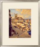 Peterborough market place Framed Giclee Print by Bertram Prance