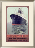 Red Star Oceanliner Framed Giclee Print