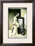 Two Japanese Geisha in Council Framed Giclee Print