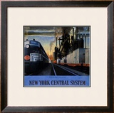 New York Central System, Along the Water Level Route Framed Giclee Print by Leslie Ragan