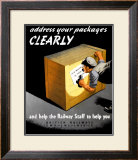 Address Your Packages Clearly Framed Giclee Print by Miles Harper