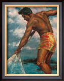 Island Fisherman Framed Giclee Print by Mickelson 