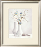 Willow Twigs with Blue Flowers Prints by Karin Valk