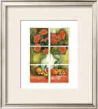 Red Daisies at the Window Print by Sonia P.