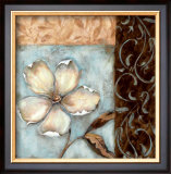 Blossoms on Blue I Prints by C.W. Scott