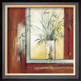 Vase Blanc aux Bambous Prints by Annie Manero