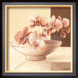 Bowl with Orchids Poster by Yves Blanc