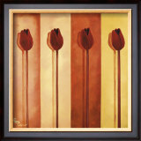 Four Red Tulips Prints by Peggy Garr