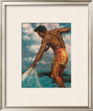 Island Fisherman Framed Giclee Print by Mickelson 