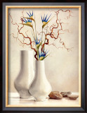 Willow Twigs with Blue Flowers Prints by Karin Valk