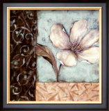 Blossoms on Blue II Print by C.W. Scott