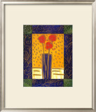 Pink Flowers on Yellow Posters by Hussey 
