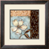 Blossoms on Blue I Prints by C.W. Scott