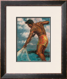 Island Fisherman Framed Giclee Print by Mickelson 