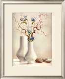 Willow Twigs with Blue Flowers Prints by Karin Valk