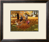 Raking Leaves Poster by Mary G. Smith