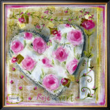 Coeur Rose and Vert Prints by Joëlle Wolff