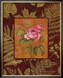 Rose on Golden Leaves Print by Debra Lake