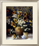Sunflowers and Teapot Posters by F. Janca
