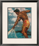 Island Fisherman Framed Giclee Print by Mickelson 