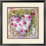 Coeur Rose and Vert Print by Joëlle Wolff