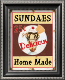 Sundaes Poster by Lesley Hallas