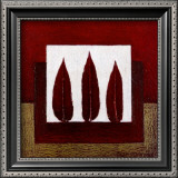 3 Red Feathers Prints by Pascale Nesson