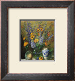 Delphiniums and Chinese Vase Prints by F. Janca