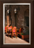 Ristorante with Red Chairs, San Gimignano Poster by Igor Maloratsky