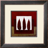 3 Red Feathers Prints by Pascale Nesson