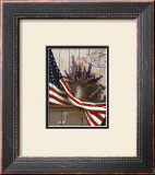 Flag with Purple Flowers Art by T. C. Chiu