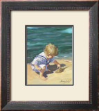 Boy With Horseshoe Crab Posters by Nancy Cole