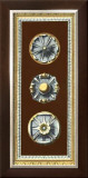 Chocolate and Blue Rosette Panel IV Posters