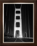 1937 Golden Gate Bridge at Night Poster Framed Giclee Print by Photo Archive Underwood