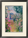 Door with Oleander and Geraniums Prints by Mary Stubberfield