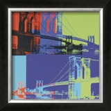 Brooklyn Bridge, c.1983 (Orange, Blue, Lime) Prints by Andy Warhol