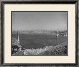 1935 Golden Gate Bridge Towers 1 and 2 Poster Framed Giclee Print by Photo Archive Underwood
