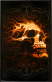 Flaming Skull Posters by Tom Wood